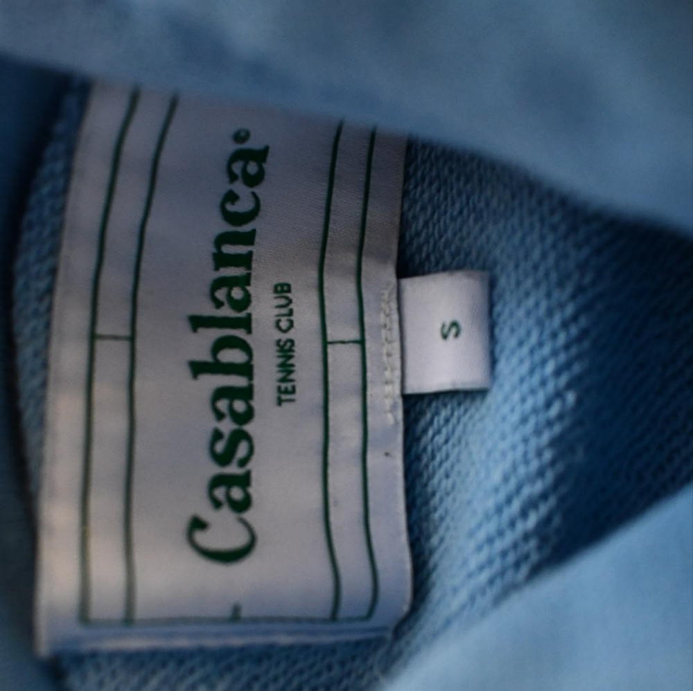 Casablanca Men's Logo Scarf Hooded Sweatshirt, Baby Blue, Men's